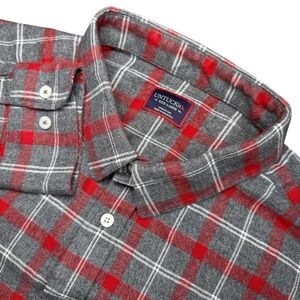 UNTUCKit Men’s XXXL Jaxon Red Gray Plaid Flannel Shirt Cotton Regular Fit‎